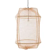 Ay Illuminate Lampe suspendue Z2 en filet de sisal blond teinté ø67x100cm