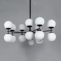 Schwung Zodiac Chandelier Opal | Black Gunmetal