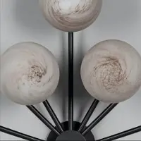Schwung Orion Chandelier Marble | Oval | Black Gunmetal