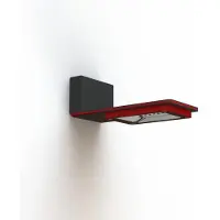 Roger Pradier Hector Model 1 Applique Murale Toughnened clear glass 3000k warm white 26W Symmetric Support Black Grey | Traffic red