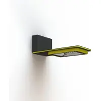 Roger Pradier Hector Model 1 Applique Murale Toughnened clear glass 3000k warm white 26W Symmetric Support Black Grey | Sulfur yellow