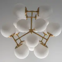 Schwung Chandelier Glow Opal | Lacquered Burnished Brass