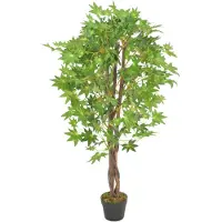 vidaXL Plante artificielle d'érable avec pot Vert 120 cm