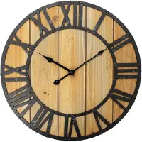 Clayre & Eef Horloge murale Ø 46x5 cm Marron MDF