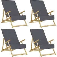 vidaXL Serviettes de plage 4 pcs anthracite 60x135 cm tissu 400 GSM