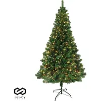 Nordlandia Artificial Christmas Tree With LED Lights - 180 cm - Arbre de Noël réaliste en plastique - Support en métal - Vert