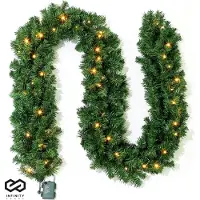 Infinity Goods Guirlande avec lumières - minuterie - décoration de Noël - 270CM - guirlande de Noël - décoration de Noël - 35 LED - vertes
