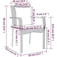 vidaXL Ensemble de jardin 5 pièces avec coussins Noir Poly Rattan