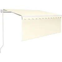 vidaXL Store automatique avec rouleau LED Capteur de vent 3,5 x 2,5 m Crème