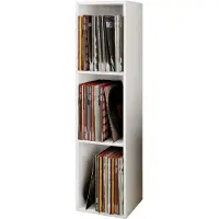 VCM Bois Disques vinyles LP Stand Étagère d'archivage Support de rangement Platto 3 compartiments Bois Disques vinyles LP Stand Étagère d'archivage Support de rangement Platto 3 compartiments