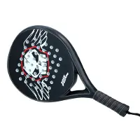 No Fear Raquette de Padel pour débutants 350 à 370 GR Forme en goutte d'eau à équilibre moyen 47 x 25 x 3,6 CM Lame en fibre de verre et polyéthylène Noir