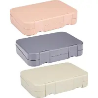Alpina Lunchbox avec compartiments - 21 x 15 x 4,5 CM - Couleur surprise : Rose Gris ou Beige - Lavable au lave-vaisselle - Enfant/Adulte - Compartiment amovible - Plastique