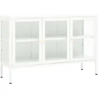 vidaXL Sideboard Blanc 105x35x70 cm Acier et verre