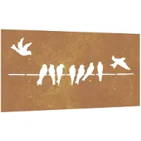 vidaXL Décoration murale de jardin 105x55 cm acier corten design oiseau