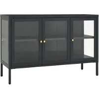 vidaXL Sideboard Anthracite 105x35x70 cm Acier et verre