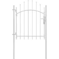 vidaXL Portail de jardin Acier 1 x 1,75 m Blanc