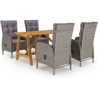 vidaXL Ensemble de jardin 5 pièces Gris