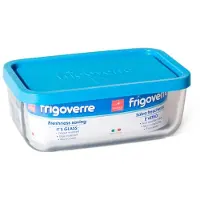 Bormioli Rocco Frigoverre Récipient rectangulaire en verre, Boîte de conservation, Bleu, Transparent