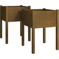 vidaXL Jardinières 2 pcs Marron miel 50x50x70 cm Bois de pin massif