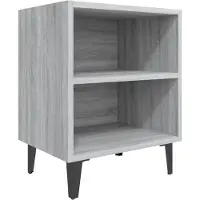 vidaXL Table de chevet avec pieds en métal Sonoma gris 40x30x50 cm
