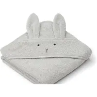 Liewood Serviette pour bébé - 70x70 cm - Albert - Rabbit Gris - - UneTaille - Serviette à Capuche