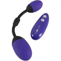 GoGasm - Œuf vibrant double stimulation vagin et anus - silicone violet/noir