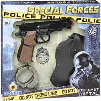 Cpa Toy Coffret De Police Pistolet 8 Coups + Menottes