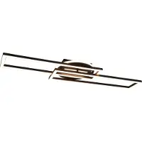 TRIO Plafonnier LED TWISTER 30 W, de 2 700 à 6 000 K, 4 500 lm, métal noir et blanc, dimensions : 8,5 x 90,5 x 24,5 cm, IP20, RL
