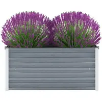 vidaXL Lit surélevé de jardin Acier galvanisé 100x40x45 cm Gris