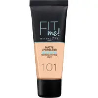 Maybelline NY Fit Me Matte and Poreless Makeup 101 Fond de teint matifiant pour peau normale et grasse 30 ml