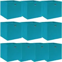 vidaXL Boîtes de rangement 10 pcs. Bleu bébé 32x32x32 cm Tissu