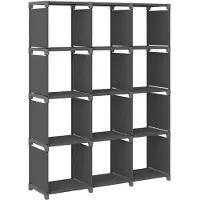 vidaXL Étagère d'affichage 12 cubes Gris 103x30x141 cm Tissu