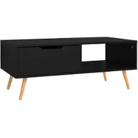 vidaXL Table basse noire 100x49,5x43 cm Bois composite