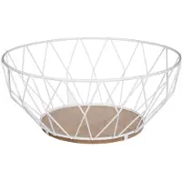 Secret De Gourmet -Corbeille à fruits en métal blanc - Coupe à fruits - coupe décorative - 28 cm