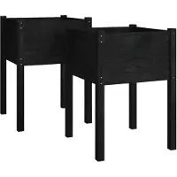 vidaXL Jardinières 2 pcs Noir 50x50x70 cm Bois de pin massif