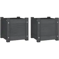 vidaXL Jardinières d'extérieur 2 pcs Gris 31x31x31 cm Bois de pin