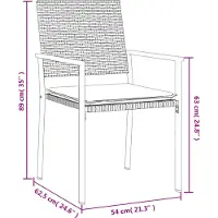 vidaXL Ensemble de jardin 5 pièces avec coussins Poly rotin et acier