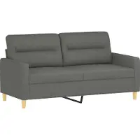 vidaXL Canapé 2 places gris foncé 140 cm Tissu
