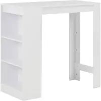 vidaXL Table de bar avec étagère blanc 110x50x103 cm