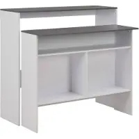 vidaXL Table de bar avec 2 plateaux de table blanc et gris 130 x 40 x 120 cm