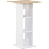vidaXL Table de bar blanche 60 x 60 x 110 cm