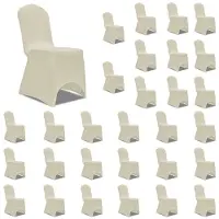 vidaXL Housses élastiques de chaise Crème 30 pcs