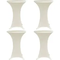 vidaXL Housses élastiques de table Ø 70 cm Crème 4 pcs
