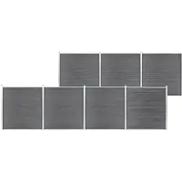 vidaXL Clôture de jardin WPC 1218x186 cm Gris