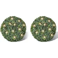 Super Merchant 2 pièce de boule 27 cm avec guirlande lumineuse solaire 24 LED