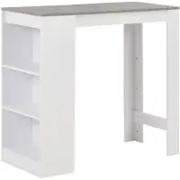 vidaXL Table de bar avec étagère blanc 110x50x103 cm