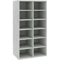 vidaXL Étagère à chaussures Gris béton 54x34x100,5 cm Bois ingénierie