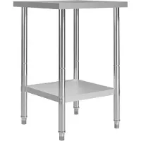 vidaXL Table de travail de cuisine 60 x 60 x 85 cm acier inoxydable
