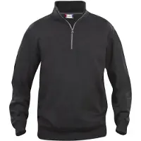 Clique Unisexe, Pull-over, Basic Half Zip, Noir, Gris, (XL)