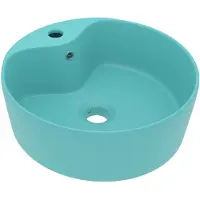 vidaXL -Waschbecken mit Landung 36x13 cm Keramik Matt Hellgrün